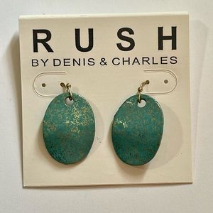 Rush by Denis and Charles earrings aqua and gold color
